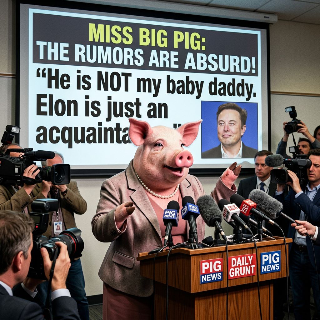 Miss Big Pig continues to deny rumors of a secret love affair with Elon Musk. He is not my baby dad…
