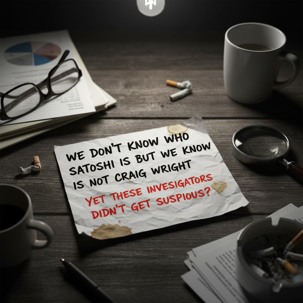"We don't know who Satoshi is but we know it is not Craig Wright."  Yet these investigators didn't …