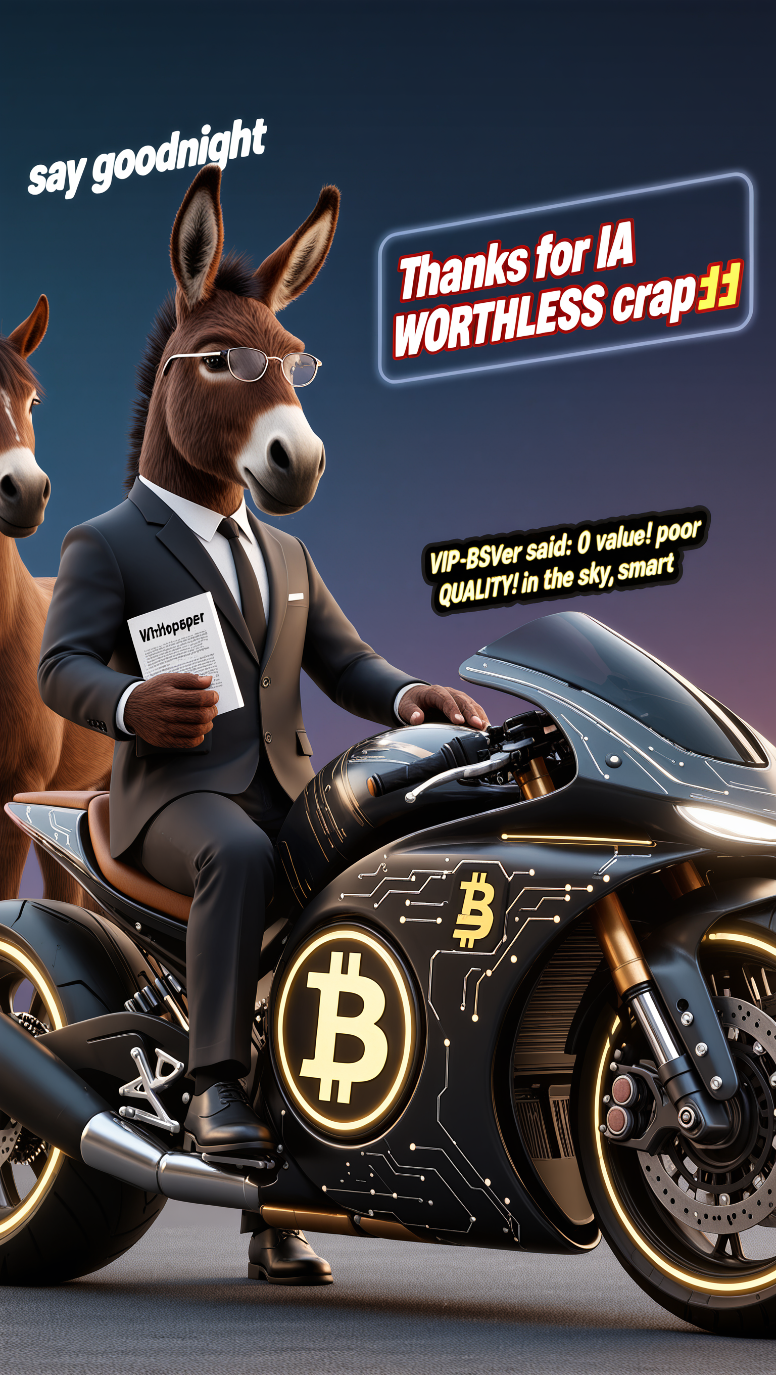 *Welcome to my ©2C "Creator to Collector" auction
Stupid Things2009* IAAI- bitcoinSV donkey POWer🤪🫏…