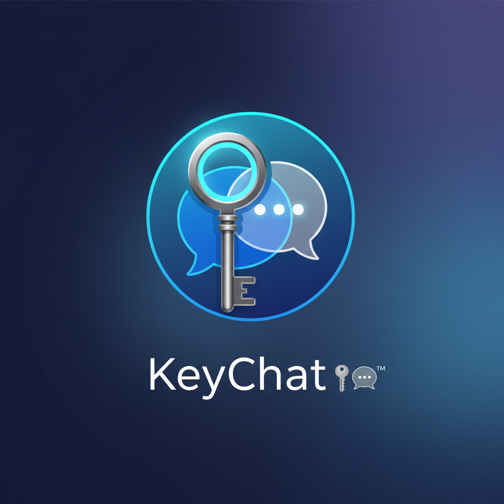 I making a logo for new sovereign p2p messaging app. It's called KeyChat and the logo in text and E…