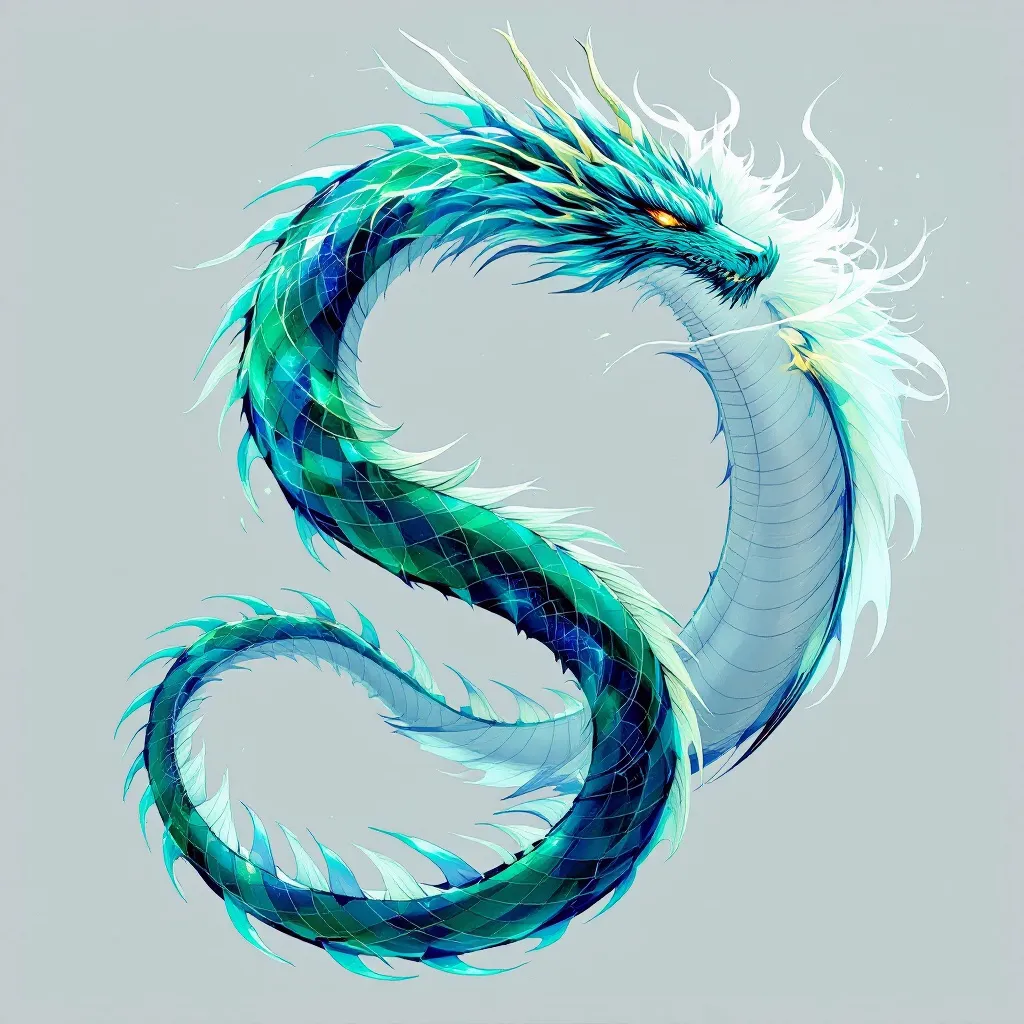 !flux11 a dragon in the shape of an "S"