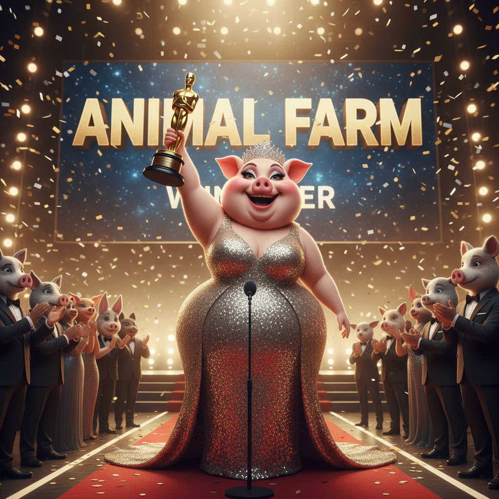 The sex goddess Miss big pig wins Academy Award for her starring role in Animal Farm!nb