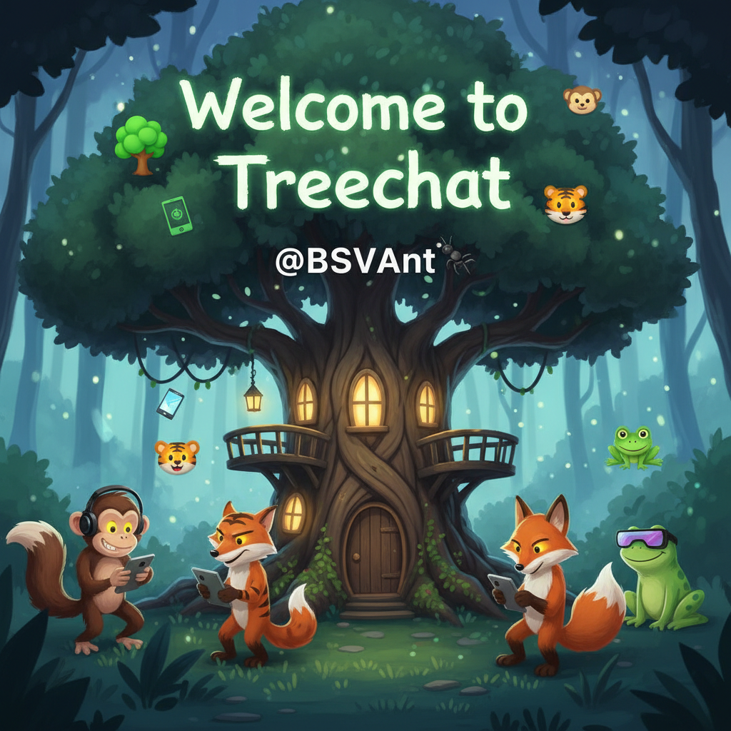 Welcome to Treechat @BSVAnt 🌳📱🐵🐯🦊🐸!nb