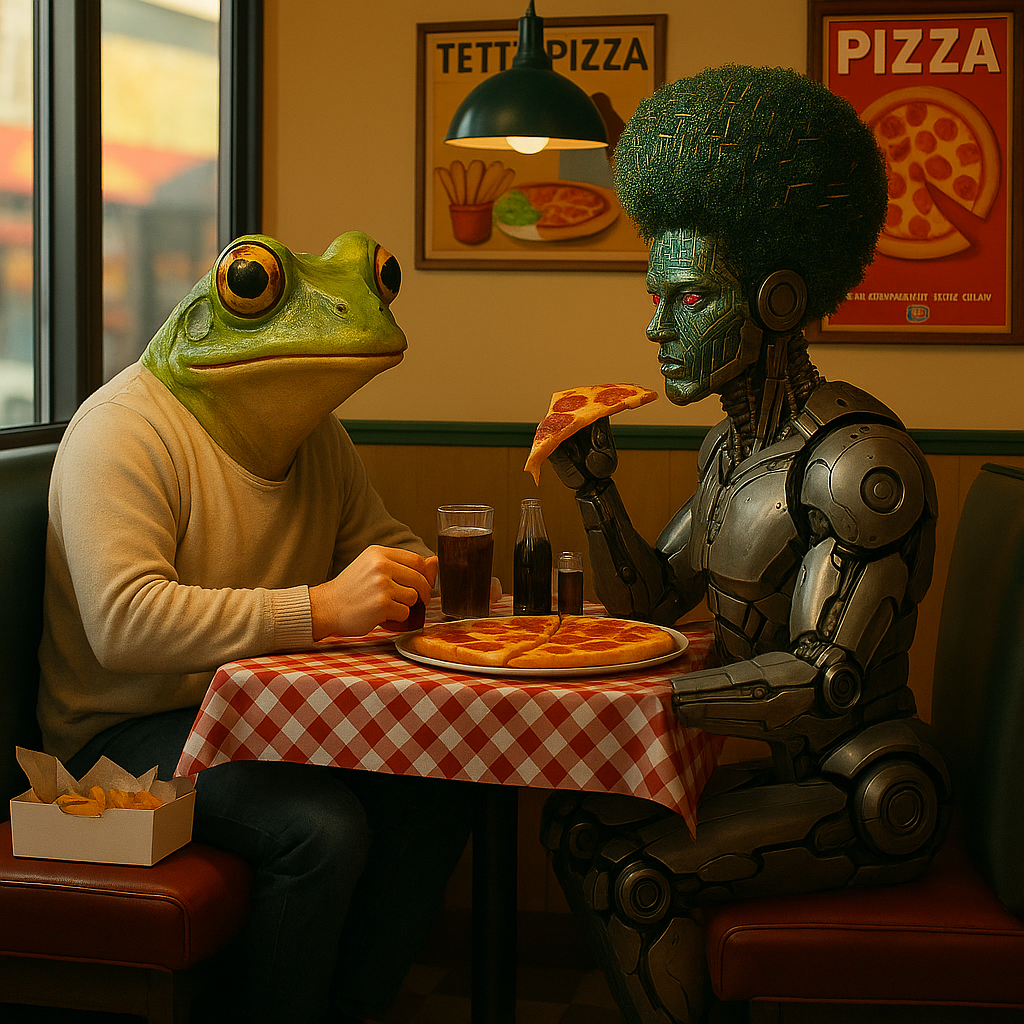 !edit_openai make the robot a male robot with a circuitboard afro