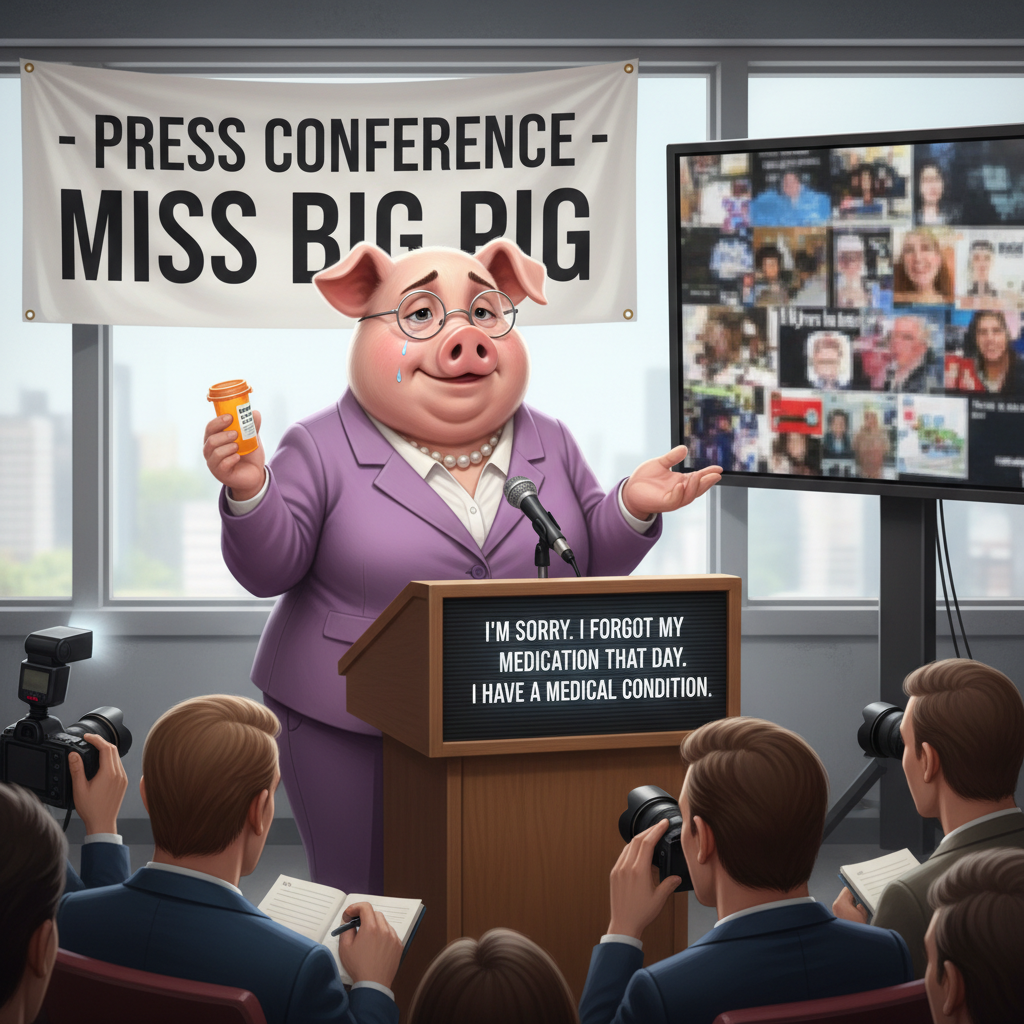 Miss Big pig announces that the day of the questionable comments and photos were published she had …