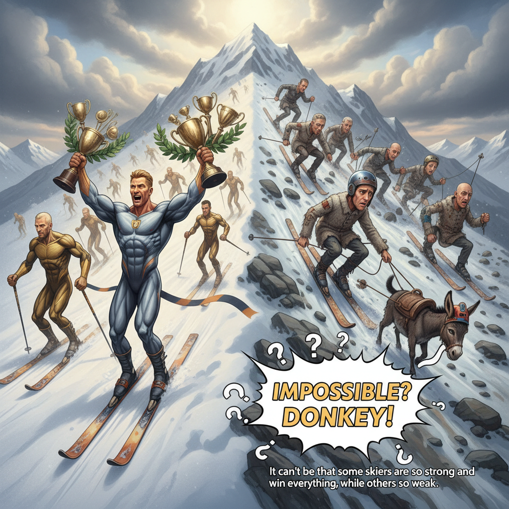 !nb It can't be that some skiers are so strong and win everything, while others are so weak. Imposs…