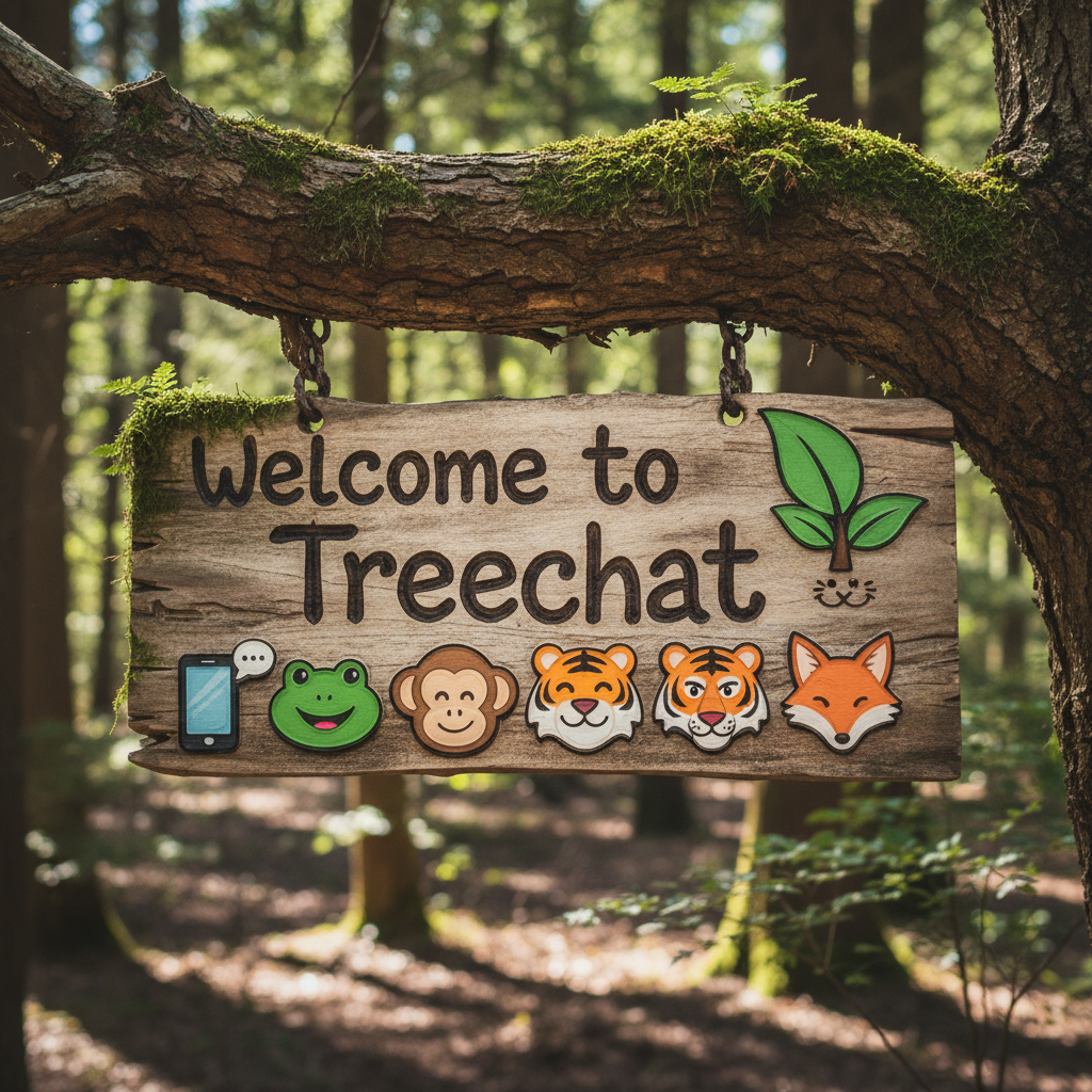 Welcome to Treechat 🌳 📱 🐸 🐵 😸 🐯 🦊 !nb