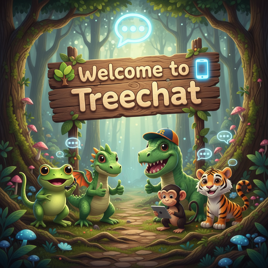 Welcome to Treechat 🌳 📱 🐸 🐉  🦖🐵🐯 !nb