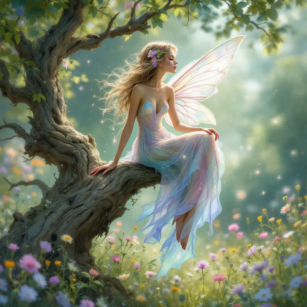!flux im excited. Fairy flying with butterfly wings
