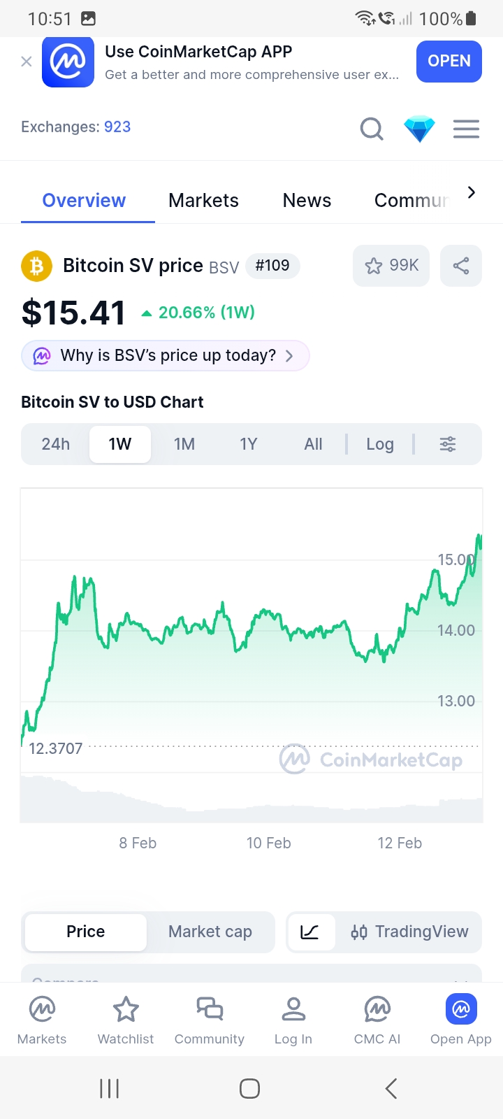 BSV price going up ...