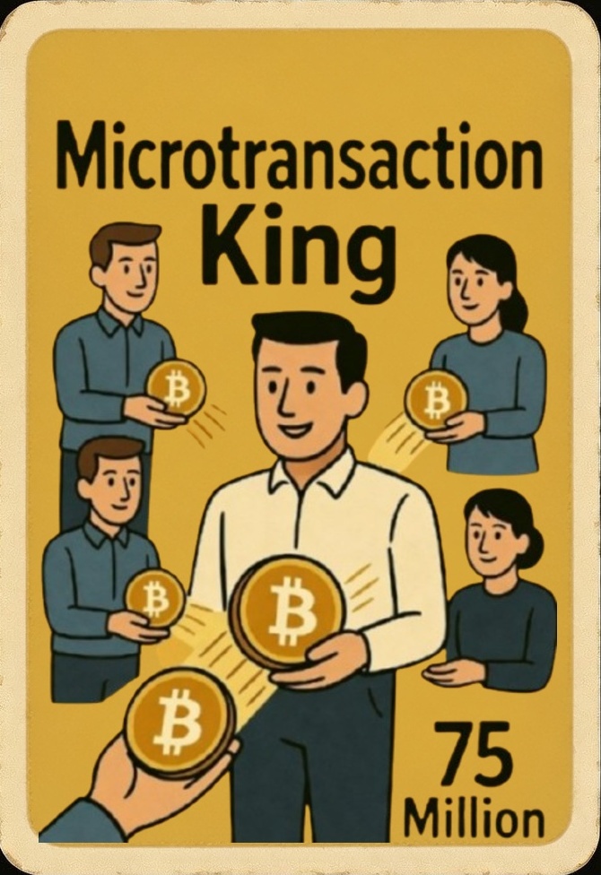 🔁 Microtransaction King 🔁
BSV Economic Titans Collection 8
If you send 1 BSV to my wallet, I'll sen…
