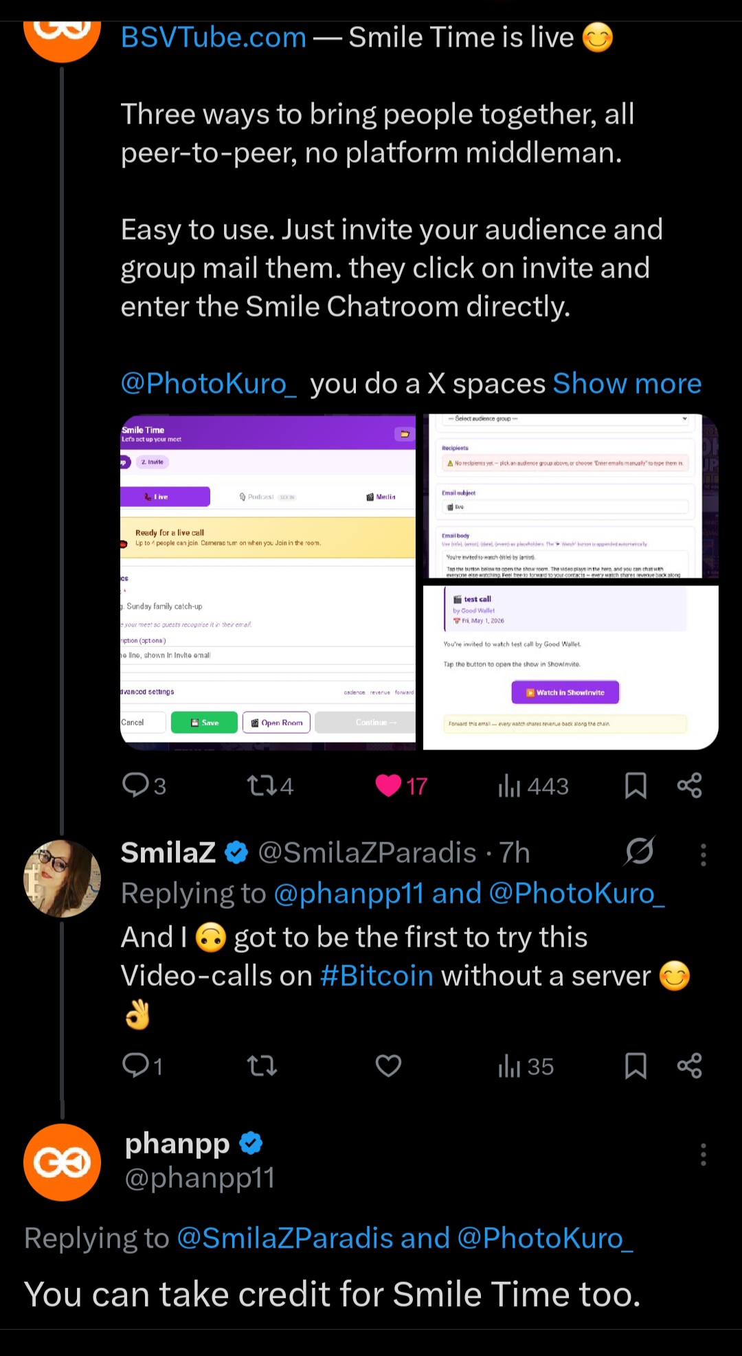 Making History 2026 
I was asked what to name the video-call system on BSV tube and said SmilaZ jus…