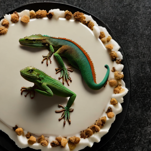 !midjourney a lizard on a dessert