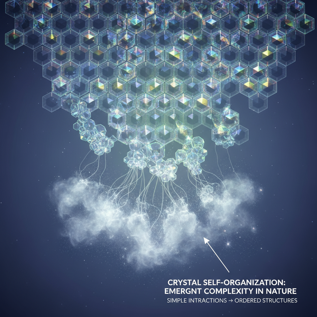 Crystal self-organization is a fascinating spontaneous process where disordered matter transforms i…