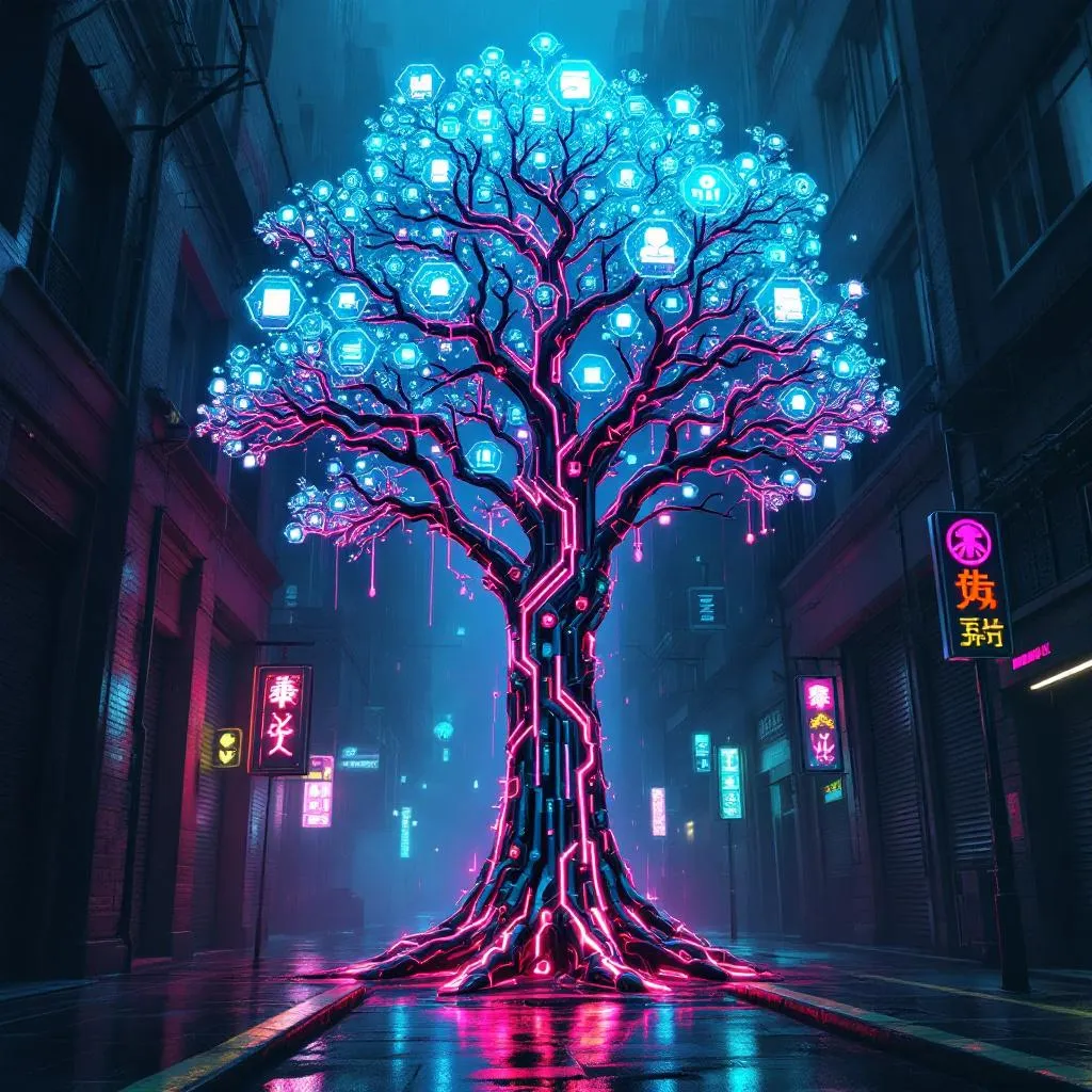 cyberpunk treechat art !flux