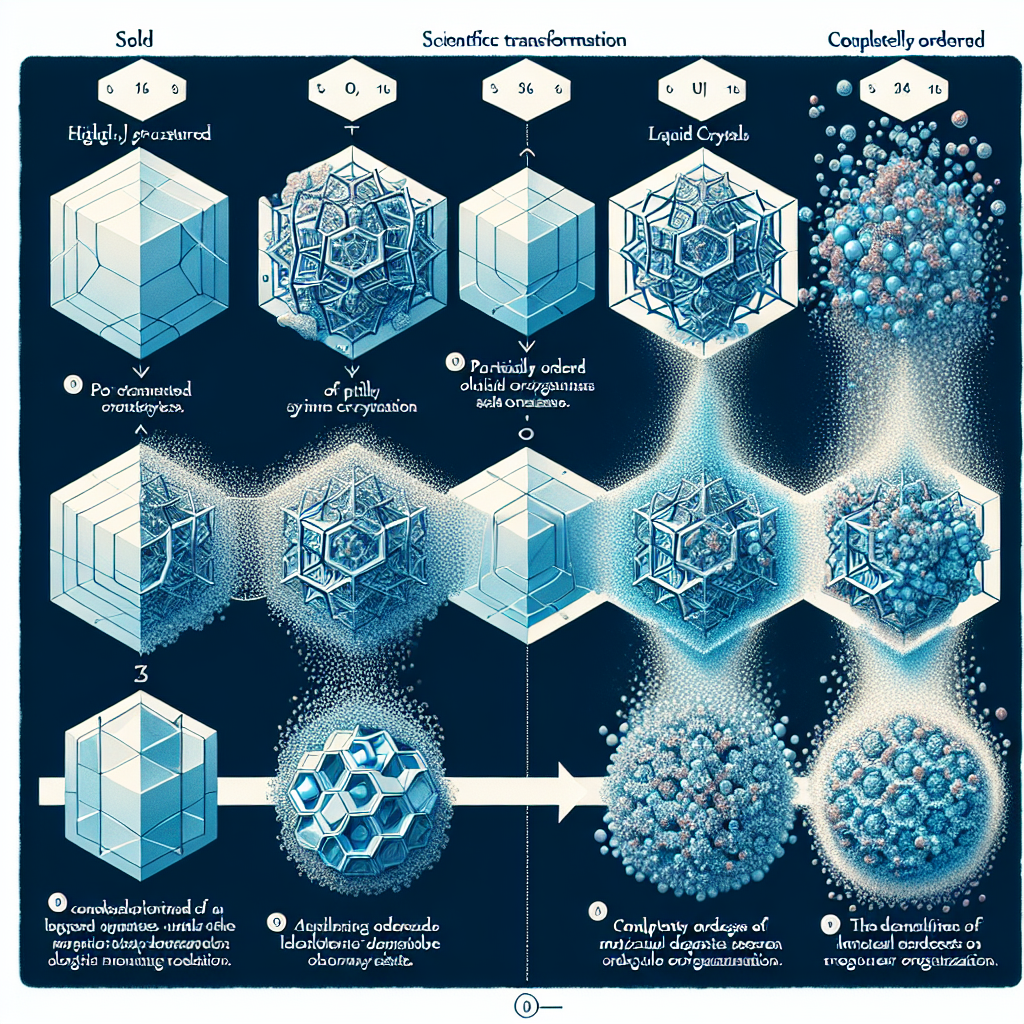 This progression from highly ordered solid crystals through partially ordered liquid crystals to co…
