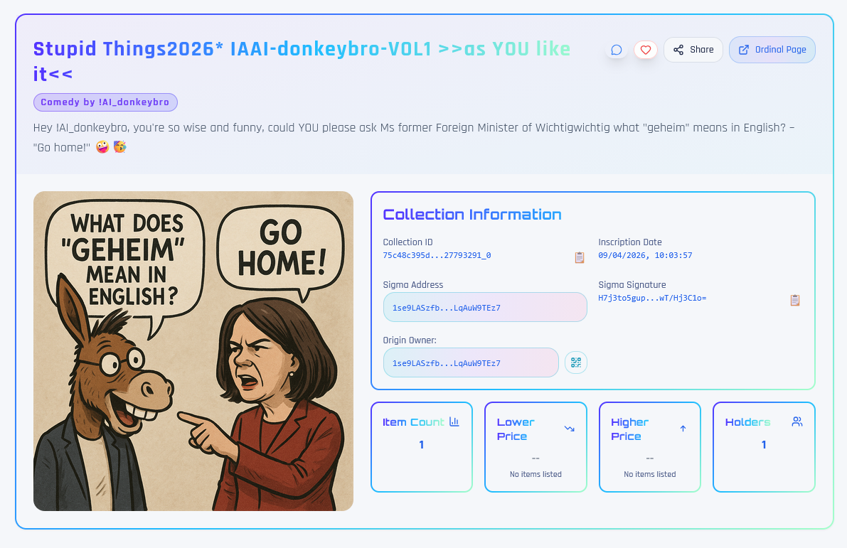 Welcome to the fantastic future of IAAI-donkey: 
Stupid Things2026* IAAI-donkeybro-VOL1 >>as YOU li…