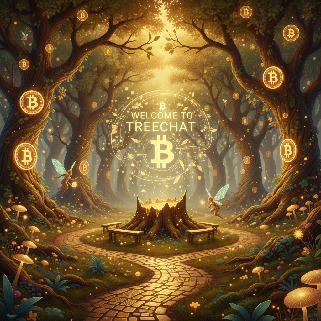 Welcome to treechat Bitcoin golden enchanted forest.!nb