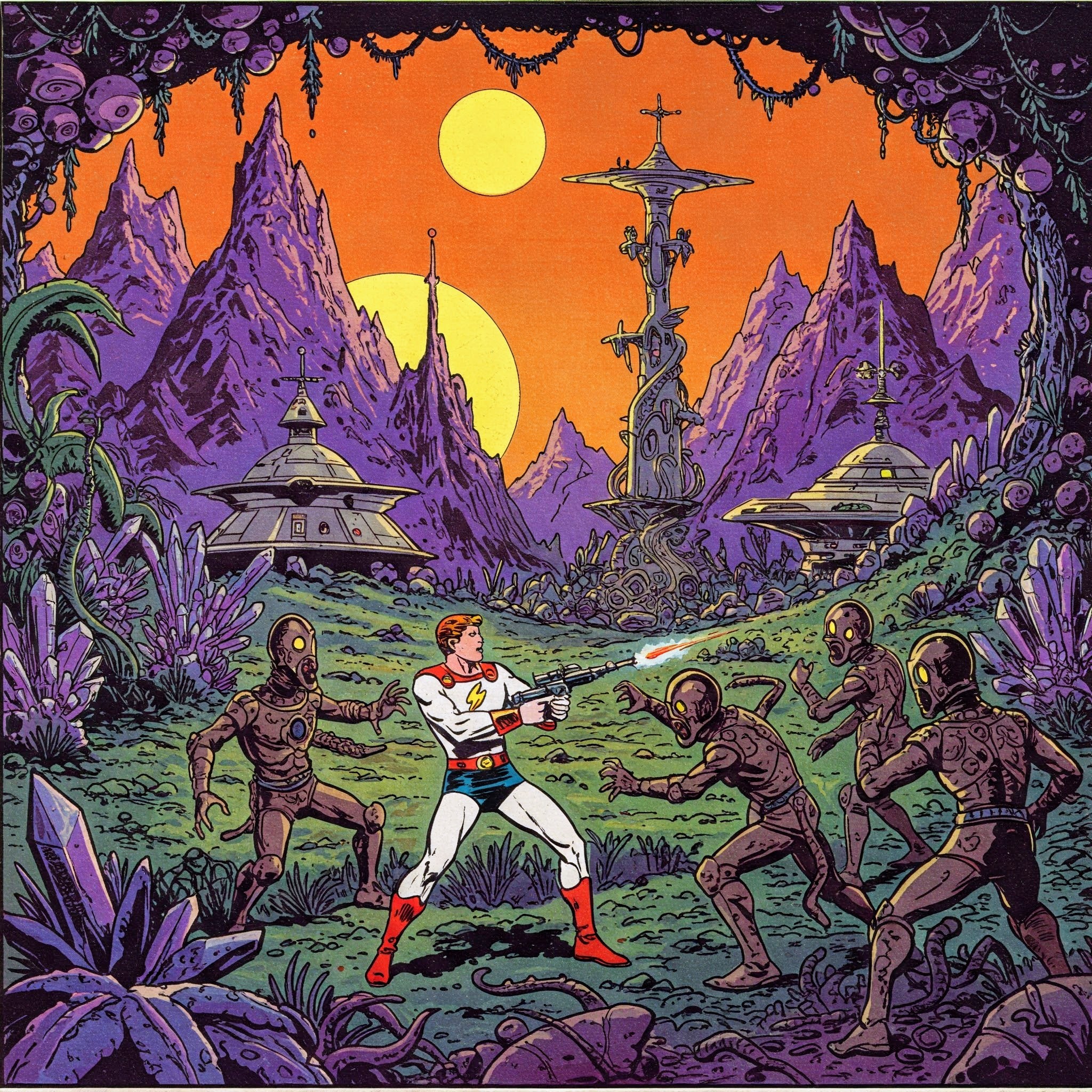 Flash Gordon fighting.