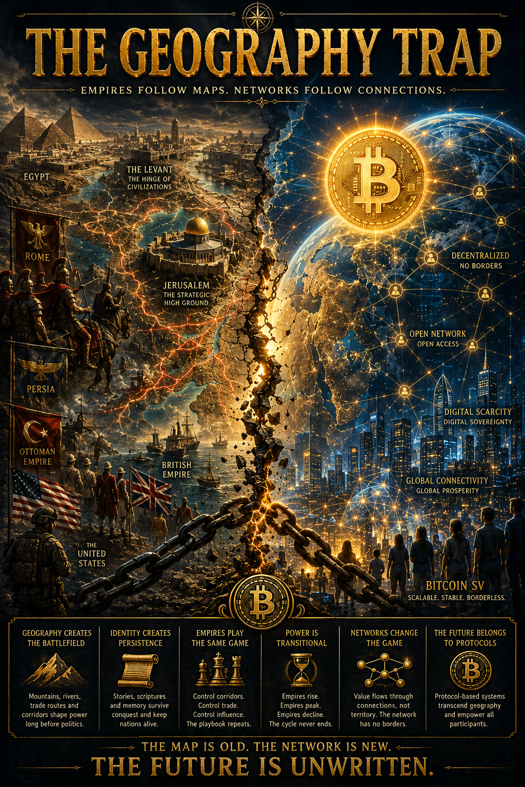 BITCOIN: THE GEOGRAPHY TRAP
Most people believe history is driven by leaders.
Kings.
Presidents.
Ge…