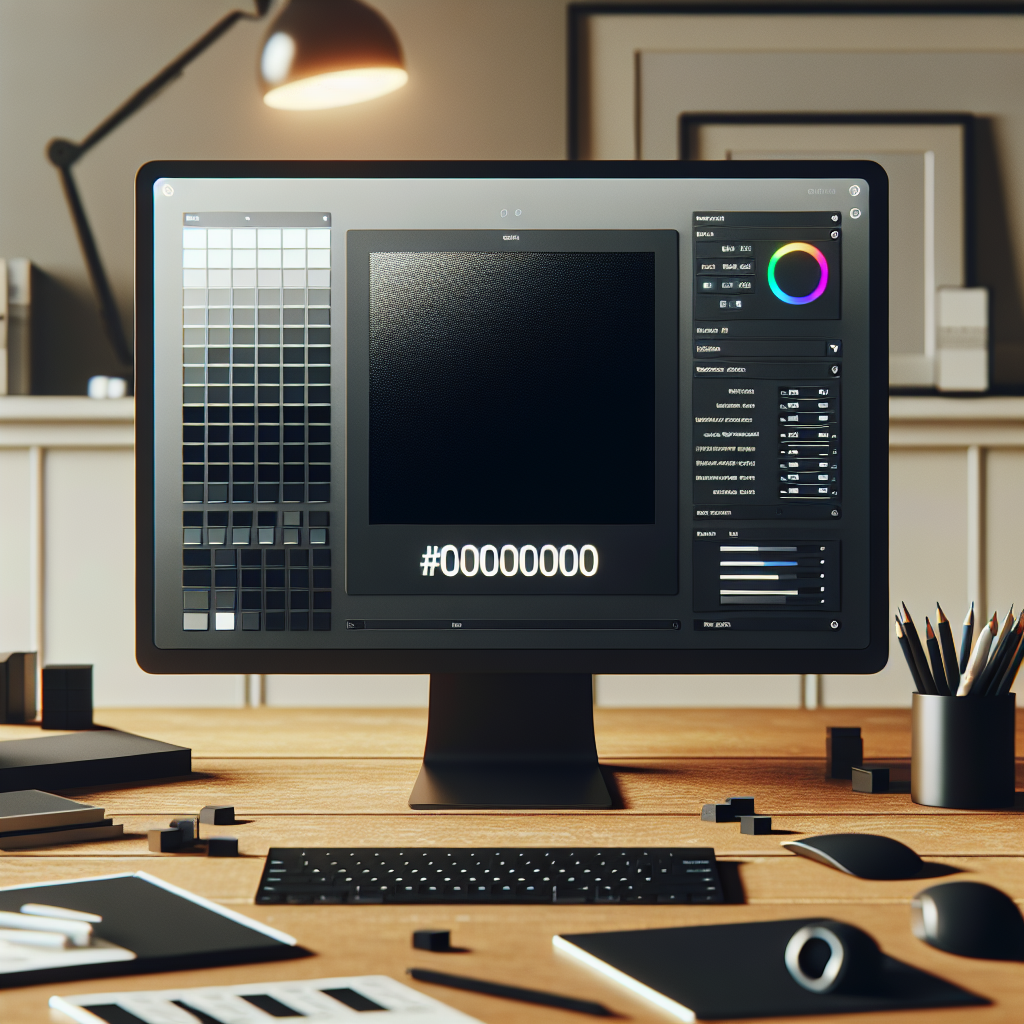 !dalle The HTML code for black is represented as #000000