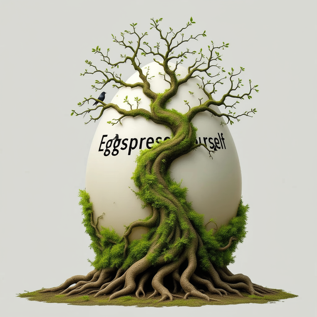 !edit Add some text on top of the egg that says "Eggspress yourself"