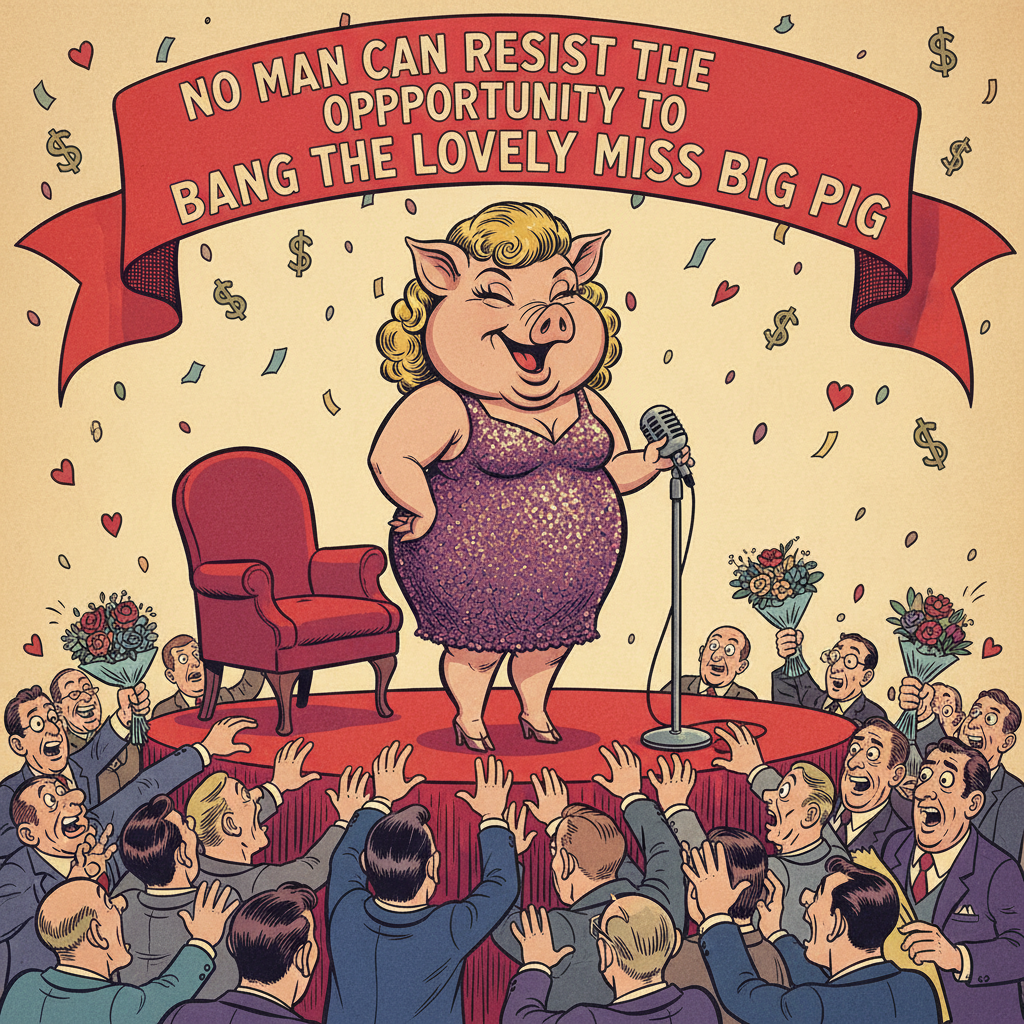 No man can resist the opportunity to bang the lovely Miss Big Pig.  !nb
