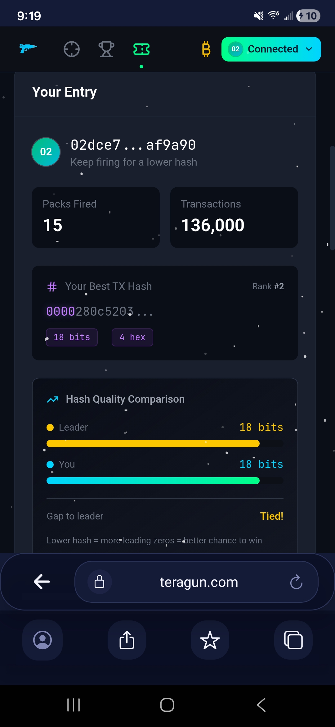 Rank #2 for the million TX lottery #1

@TeragunApp