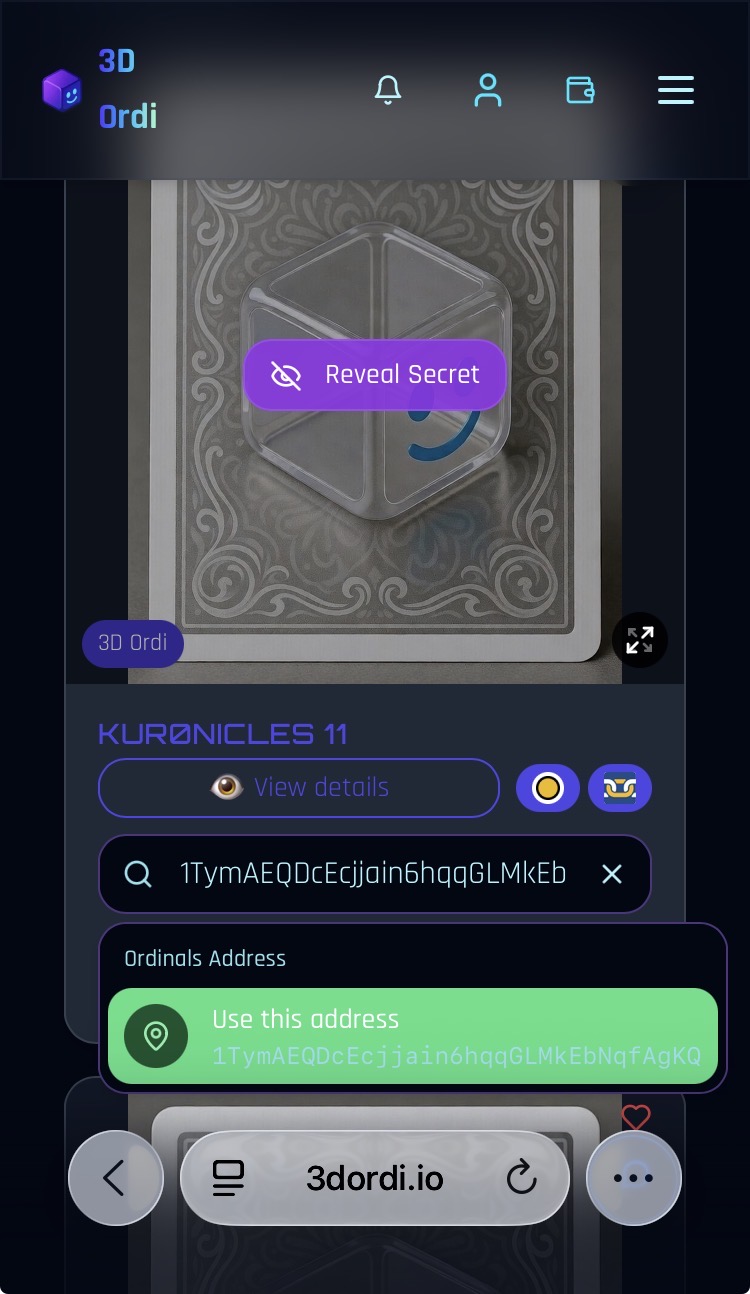 gm fren☕️
I sent it
Reveal it on the 3D Ordi platform.
https://3dordi.io/collection/00348034a893c391…