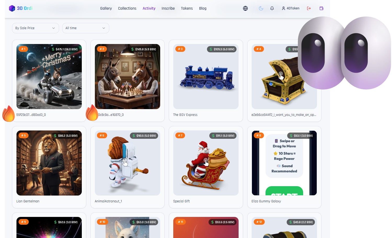 All time... 
https://3dordi.io/activity