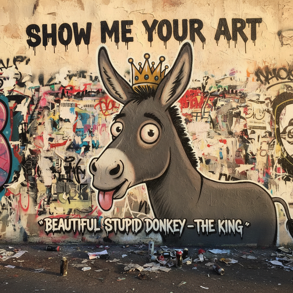Show me your Art 
Beautiful Stupid Donkey - THe King!nb