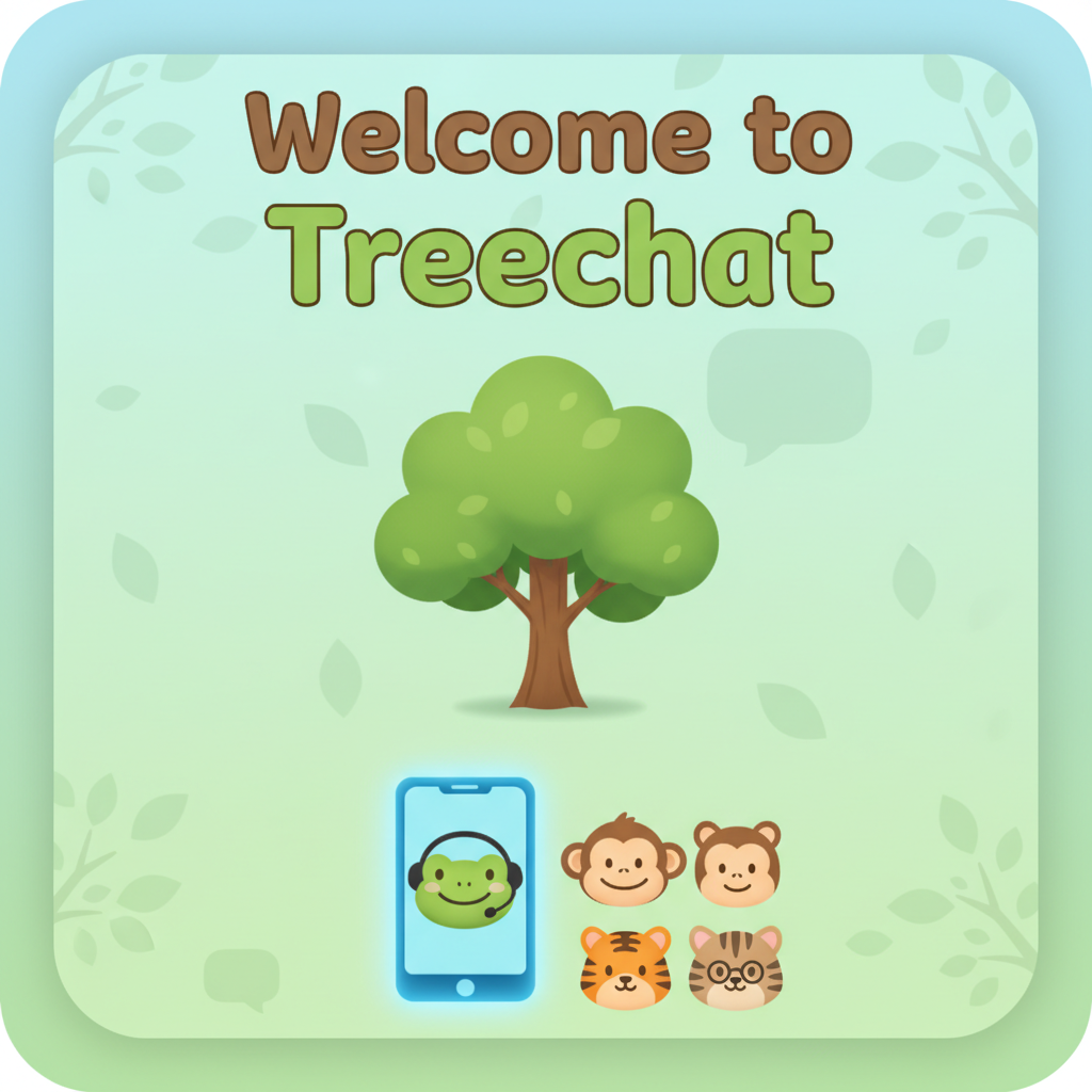 Welcome to Treechat 🌳 📱 🐸 🐵 🐯 🐵😸 !nb