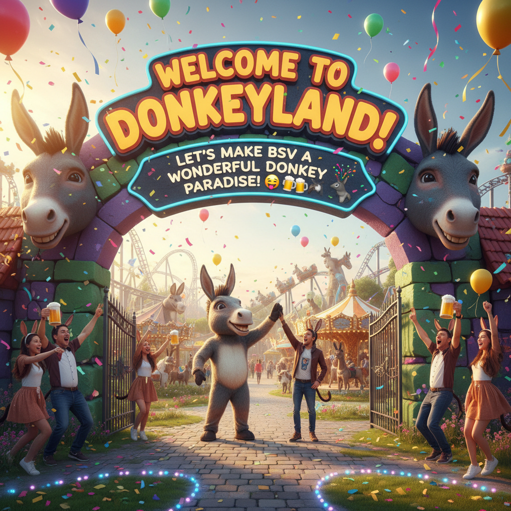 !nb Welcome to Donkeyland! Let's make BSV a wonderful donkey paradise! 🤪🫏🎉🍻