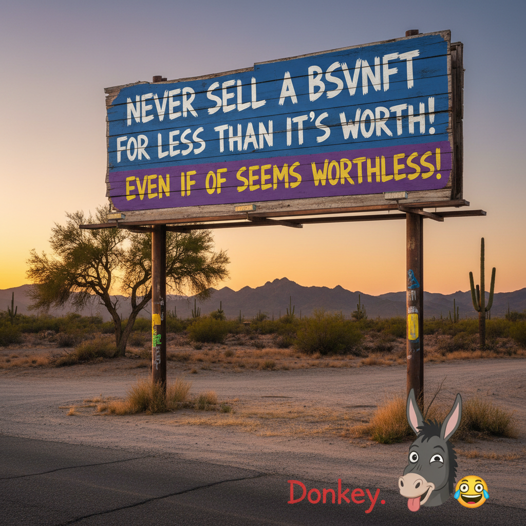 !nb Never sell a BSVnft for less than it's worth! Even if it seems worthless! Donkey. 🤪
