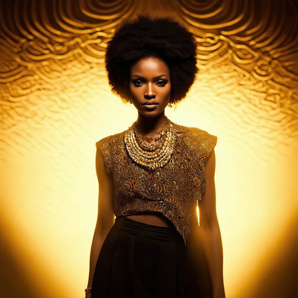 COVER – AFRICA ETERNAL
A majestic African figure emerging from golden light, wearing a modern–tradi…