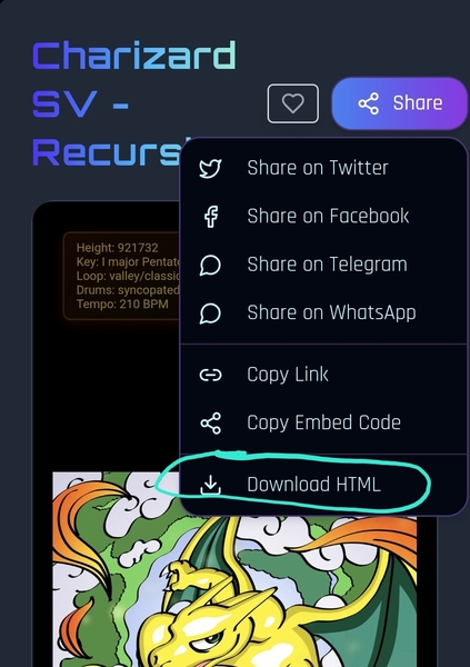 I have implemented an easy way to download the html code of an Ordinal in @3dordi, from the share b…