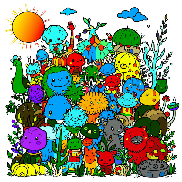 !edit color the creatures so that no adjacent ones are the same color