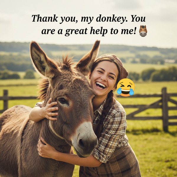 !nb Thank you, my donkey. You are a great help to me! 🤪🐴