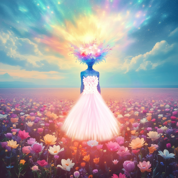 !edit give the person a glowing flower dress