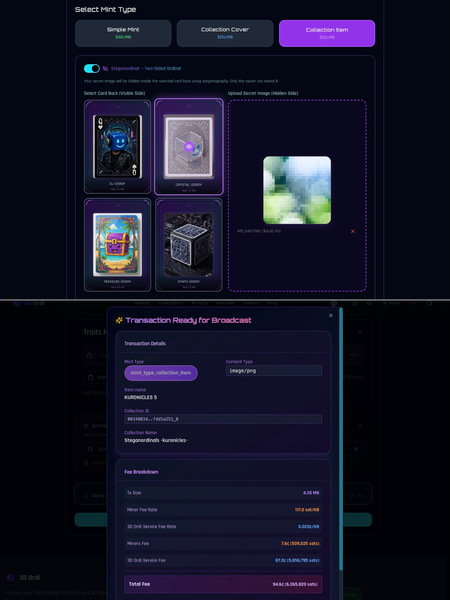 I quickly created a Steganordinal collection. Due to lack of time, I've only minted five works so f…
