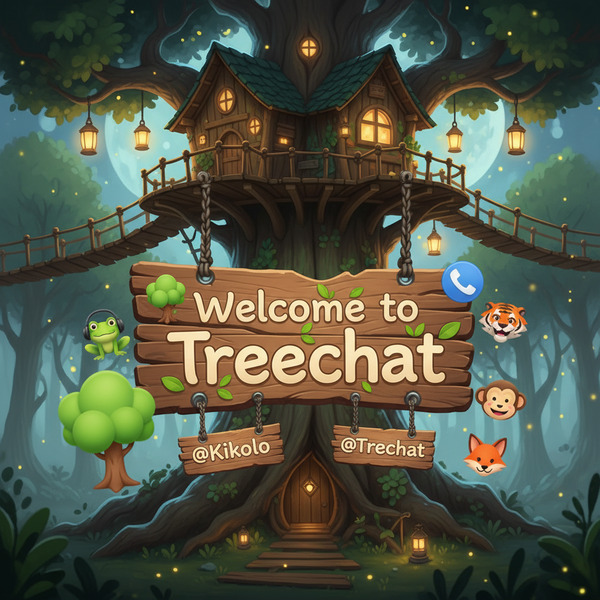 Welcome to Treechat @Kikolo 🌳📱🐸🐯🐵🦊!nb