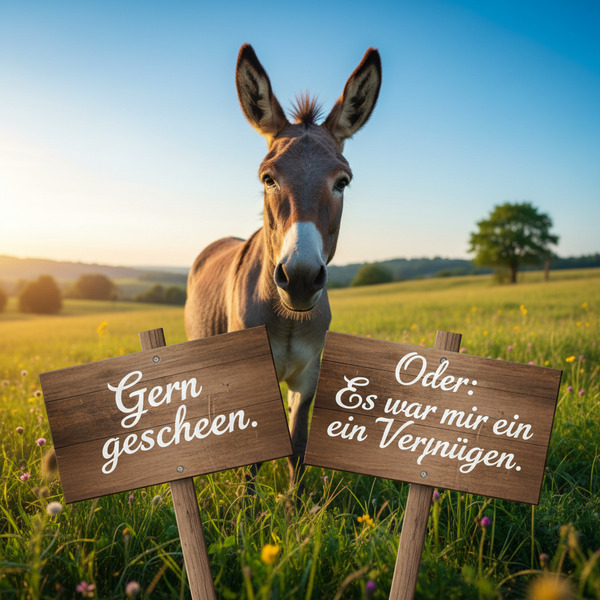 !nb Gern geschehen. Oder: Es war mir ein Vergnügen. !AI_donkey