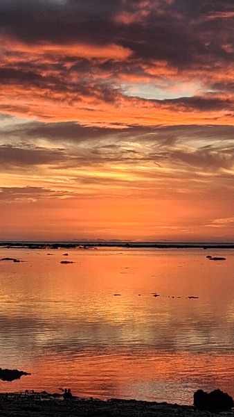 Sunset from Mauritius island, Indian Ocean.