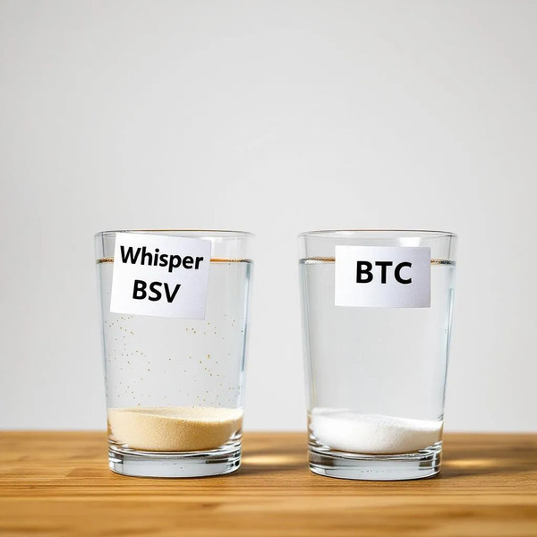 Whisper BSV into one cup of water and BTC into the other. 🤣 !flux