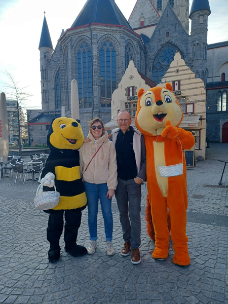 Me and my wife during my visit today in the city of Oudenaarde.