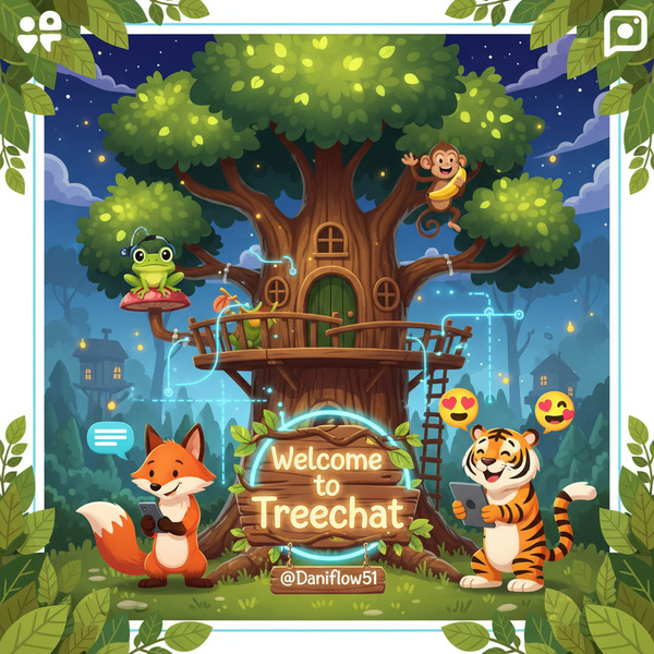 Welcome to Treechat @Daniflow51 📱🌳🦊🐯🐵🐸!nb