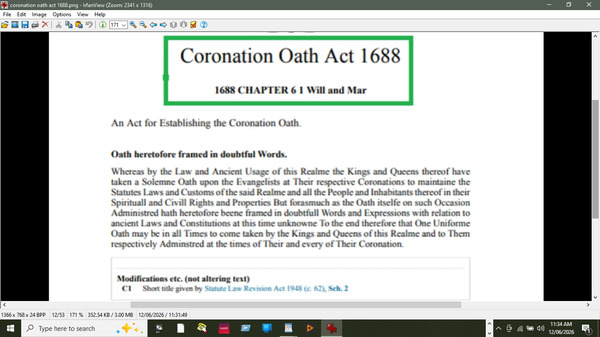 Coronation Oath Act 1688.
