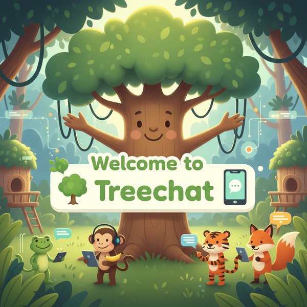 Welcome to Treechat 🌳 📱 🐸 🐵 🐯 🦊 !nb