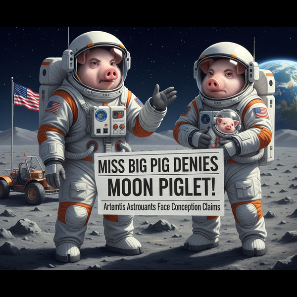 Miss Big Pig continues to deny all rumors that she and a fellow astronaught conceived a piglet whil…