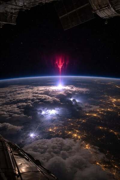 Sprites, or sylphs, are transient luminous phenomena (blue and red flashes) occurring at high altit…